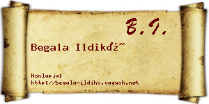 Begala Ildikó névjegykártya